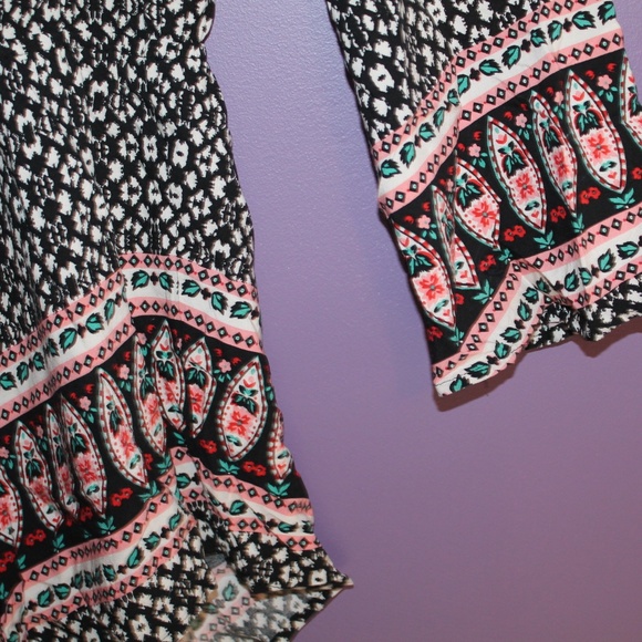 Womens Pink And Purple Long Sleeve Romper - Size Small - Mimi Chica Womens Pink And Purple Long Sleeve Romper - Size Small - Mimi Chica
